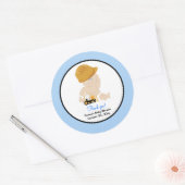 Bau-Baby mit Backhop-Round-Gefallen-Aufkleber Runder Aufkleber (Umschlag)