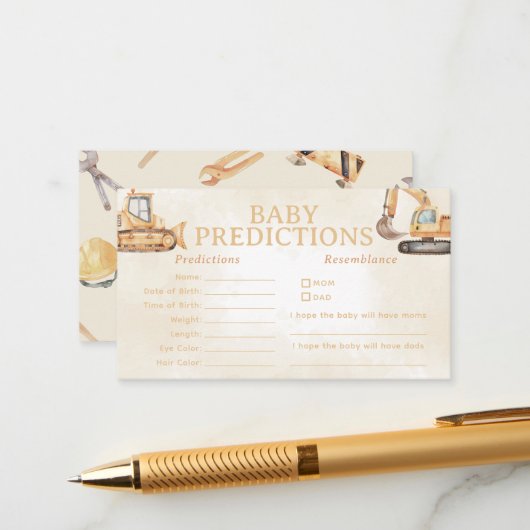 Bau Baby Prediction Game Begleitkarte (Vorderseite/Rückseite Beispiel)