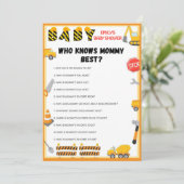 Bau Baby Showspiel - Bearbeitbarer Name - in Einladung (Stehend Vorderseite)