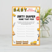 Bau Baby Showspiel - Bearbeitbarer Name - in Einladung (Stehend Vorderseite)