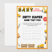 Bau Baby Showspiel - Bearbeitbarer Name - in Einladung (Vorne/Hinten)