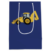 Bau-Backhoe-Babydusche Geschenktasche Mittlere Geschenktüte (Rückseite)