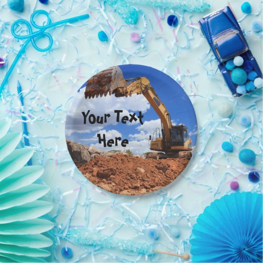 Bau-Bagger Pappteller (Party)