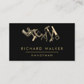 Bau bearbeitet Heimwerker-gelben schwarzen Visitenkarte (Vorderseite)