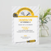 Bau bearbeitet Party Einladung (Stehend Vorderseite)