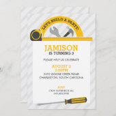 Bau bearbeitet Party Einladung (Vorne/Hinten)