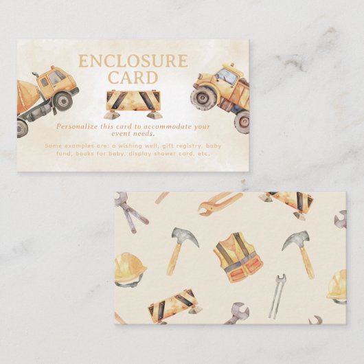 Bau Begleitkarte (Vorne/Hinten)