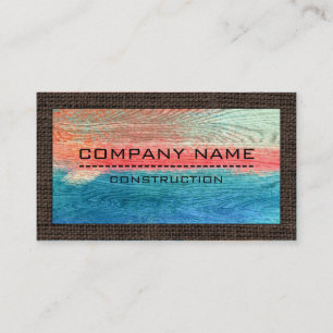 Bau Beruflich modernes, farbiges Holz #6 Visitenkarte