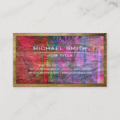 Bau Beruflich modernes, farbiges Holz #9 Visitenkarte (Rückseite)