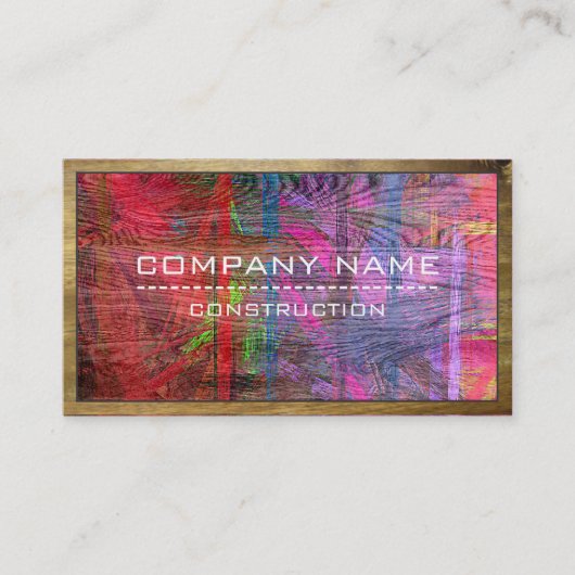 Bau Beruflich modernes, farbiges Holz #9 Visitenkarte (Vorderseite)