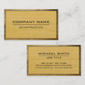 Bau Beruflich modernes Gold Wood #3 Visitenkarte (Vorne/Hinten)