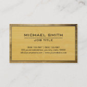 Bau Beruflich modernes Gold Wood #3 Visitenkarte (Rückseite)