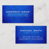 Bau-beruflicher lederner Blick #3 Visitenkarte (Vorne/Hinten)