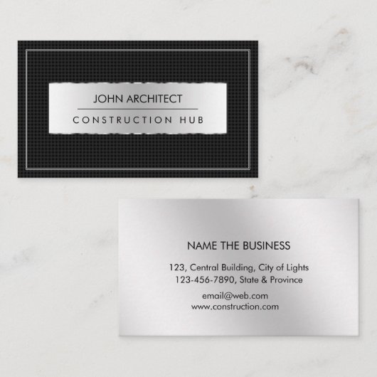 Bau Beruflicher moderner Metallbauer Visitenkarte (Vorne/Hinten)