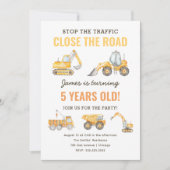 Bau Birthday Dump Truck Party Einladung (Vorderseite)