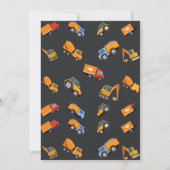 Bau Birthday Dump Truck Party Einladung (Rückseite)