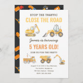 Bau Birthday Dump Truck Party Einladung (Vorne/Hinten)