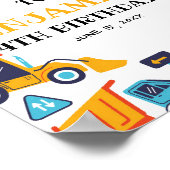 Bau Birthday Dump Truck Party Willkommen Poster (Ecke)