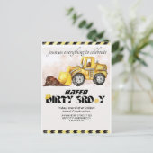 Bau Birthday Einladung Editable Dump Tru (Stehend Vorderseite)