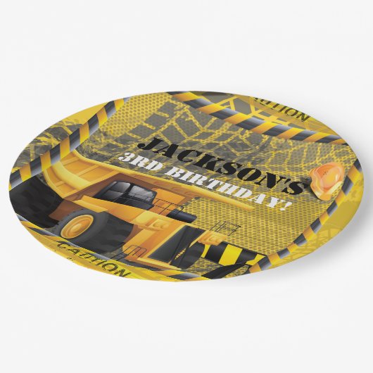 Bau Birthday Track of Reifen Pappteller (Schrägansicht)