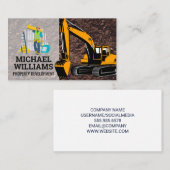 Bau Blue Collar | Erdbewegungsfahrzeug Visitenkarte (Vorne/Hinten)