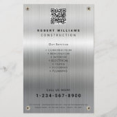 Bau-Builder Metal QR Code Business Flyer (Vorne)