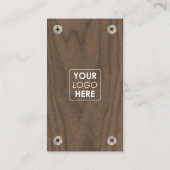 Bau-Carpenter Holz Logo QR Code Soziales Visitenkarte (Rückseite)