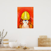Bau Corgi Watercolor Poster (Küche)