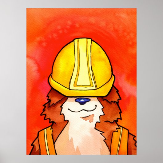 Bau Corgi Watercolor Poster (Vorne)