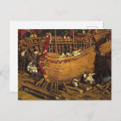 Bau der Boote, 1903 von Nicholas Roerich Postkarte (Vorne/Hinten)