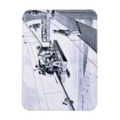Bau der Brooklyn Bridge, New York (litho) Magnet (Vertikal)