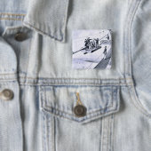 Bau der Brooklyn-Brücke, New York (litho) Button (Beispiel)