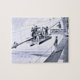 Bau der Brooklyn-Brücke, New York (litho) Puzzle
