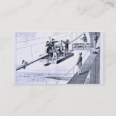 Bau der Brooklyn-Brücke, New York (litho) Visitenkarte (Rückseite)