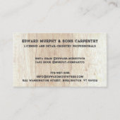 Bau der Carpentry Business Card Visitenkarte (Vorderseite)
