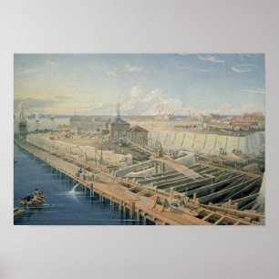 Bau der Docks Poster