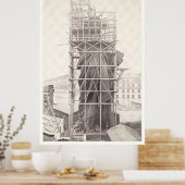 Bau der Freiheitsstatue Poster (Küche)