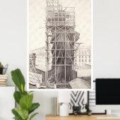 Bau der Freiheitsstatue Poster (Heimbüro)