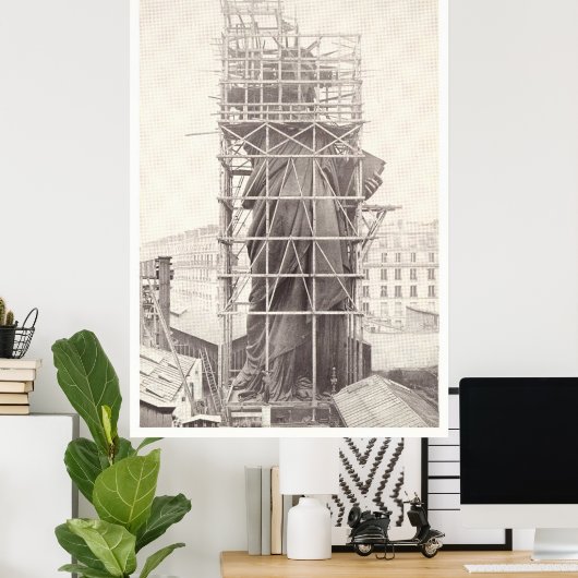 Bau der Freiheitsstatue Poster (Heimbüro)