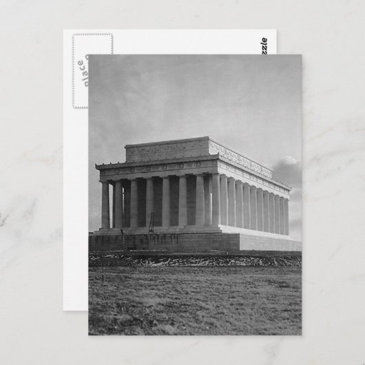 Bau der Gedenkstätte von Lincoln (1920) Postkarte (Vorne/Hinten)