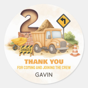 Bau des 2. Geburtstags-Party Runder Aufkleber