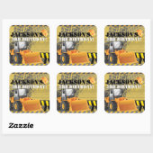 Bau des Birthday Bagger-Party Quadratischer Aufkleber (Blatt)