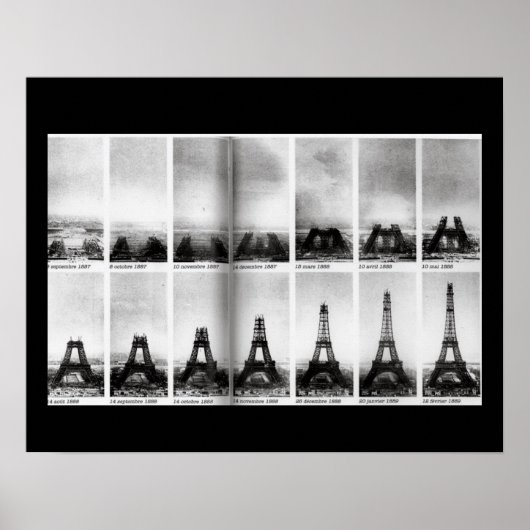 Bau des Eiffelturmplakats Poster (Vorne)