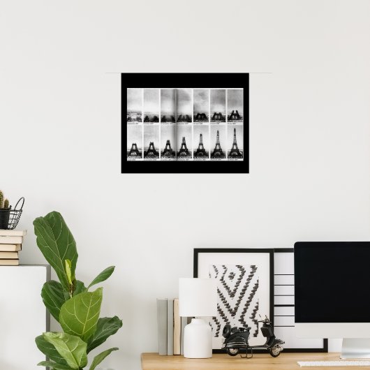 Bau des Eiffelturmplakats Poster (Heimbüro)