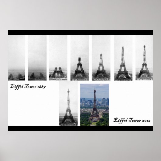 Bau des Eiffelturms 1887 Poster (Vorne)