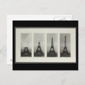 Bau des Eiffelturms Paris Frankreich Postkarte (Vorne/Hinten)