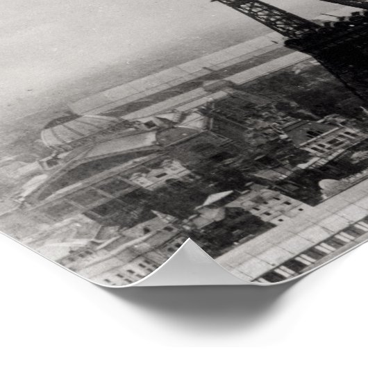 Bau des Eiffelturms Poster (Ecke)