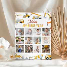 Bau des ersten Jahres Foto Meilenstein-Zeichen Poster