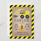 Bau des Grabungswerks Orange Cone Geburtstag Einladung (Vorderseite)