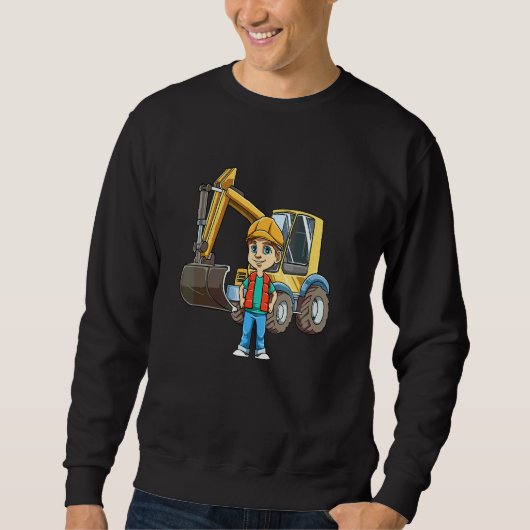 Bau des niedlichen Baggerboy-Kid-Standortes Sweatshirt (Vorderseite)